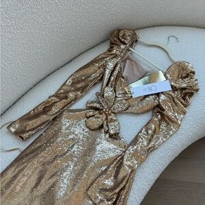 PatBO Gold Sequin Dress